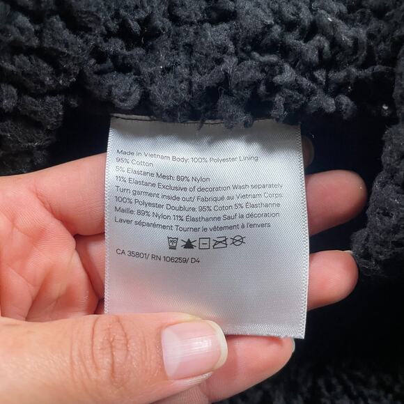 Lululemon Women's M/L Warmth Restore Long Pullover Black Sherpa Fuzzy Winter - Picture 12 of 15